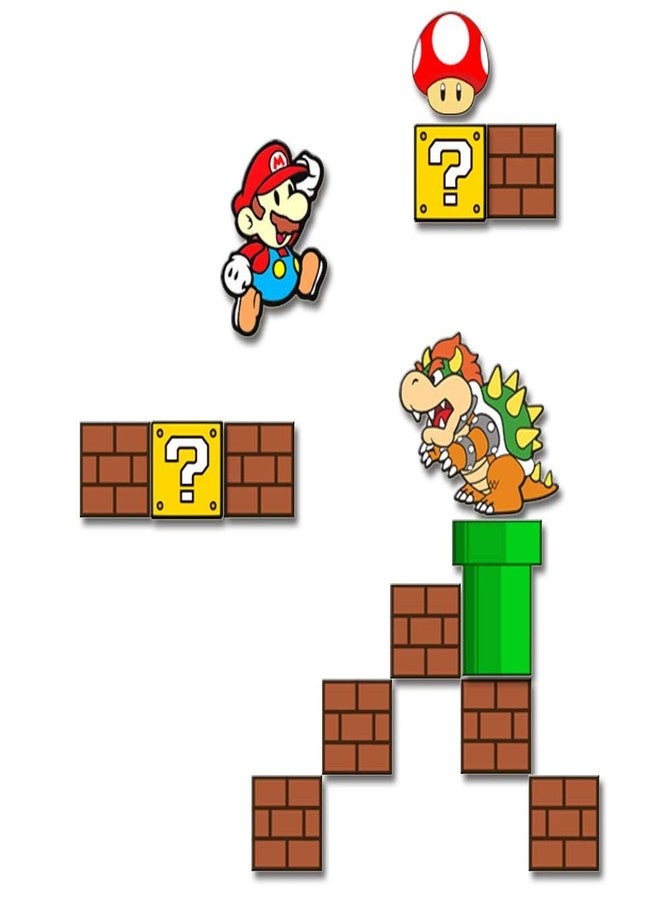 TRENDING HUT 90s Mario Cartoon Fridge Magnet Set - 14 Pcs Nostalgic Collectible Magnets for Kitchen, Locker, and Office Decor. - Image 1